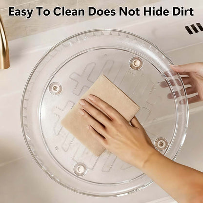 Elegante estante giratorio de almacenamiento, plato giratorio transparente para cocina, soporte de especias y salsas, organizador de almacenamiento para mesa de cocina y sala.