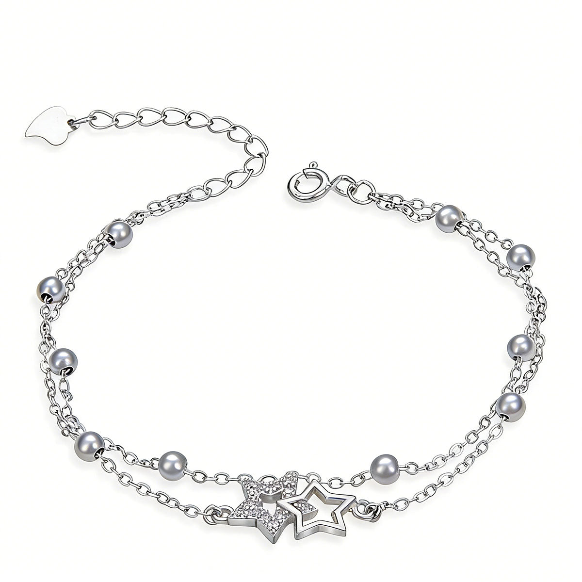 Brățară dublă „Povestea stelelor” pentru femei, stil coreean, lux ușor și delicat, design exclusivist de tip „ins”, colecție nouă cu pietre incrustate.