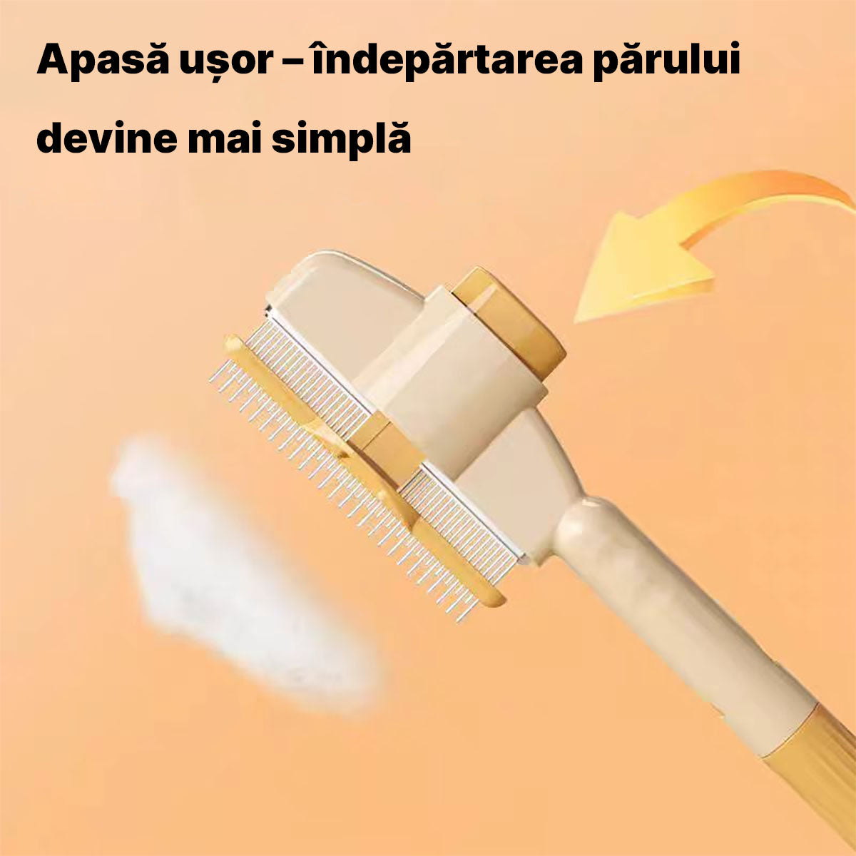 Perie pentru animale de companie, pieptene de îngrijire pentru pisici și câini, dispozitiv auto-curățat, îndepărtează părul mort, curățare pentru pisici și câini, perie pentru puf și volum pentru câini Teddy și pisici.
