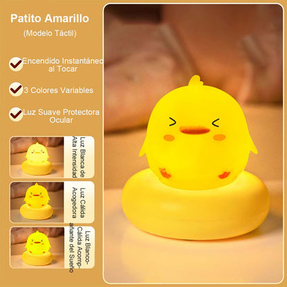 Lámpara de noche táctil con control por voz para dormitorio, luz de sueño, lámpara para alimentar al bebé, luz protectora de ojos infantil, lámpara de acompañamiento para cuarto de posparto, luz de cabecera infantil con diseño de personaje.