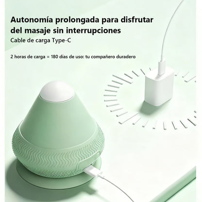 Bola de masaje eléctrica con succión para relajar puntos gatillo: masajeador vibratorio con calor para plantas del pie, cuello, hombros y zona lumbar