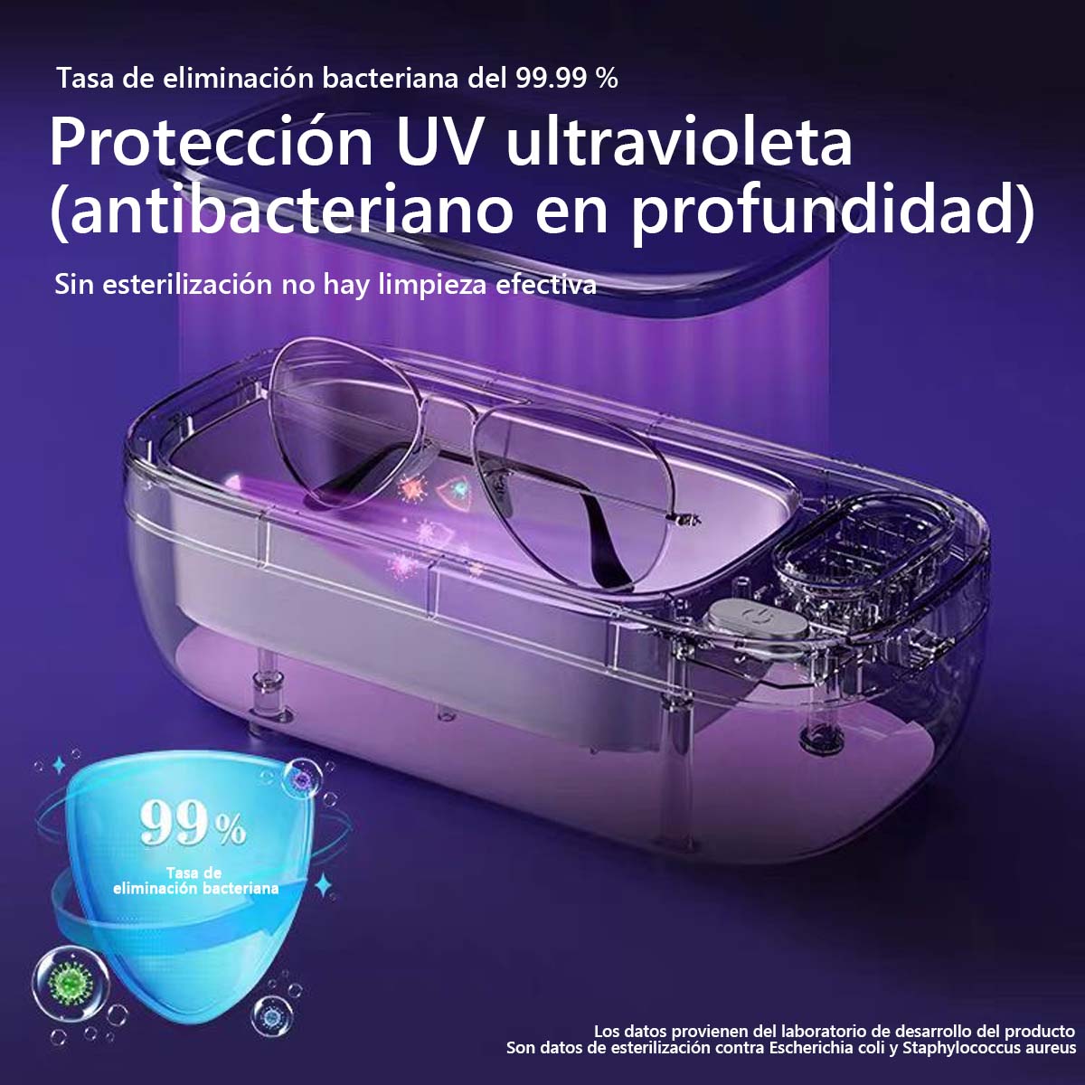 **Lavadora ultrasónica para limpiar gafas, joyas, férulas dentales, joyería y lentes de contacto, de gran capacidad para uso doméstico.**