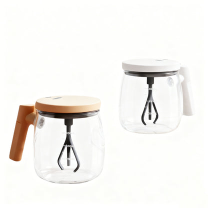 Vaso mezclador de vidrio totalmente automático y recargable, portátil, para café y leche en polvo, con mezcla silenciosa, vaso agitador ideal para oficina.