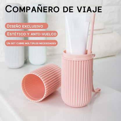 Estuche de cepillo de dientes de plástico, vaso portátil para cepillarse, kit de enjuague bucal, taza grande para pasta de dientes, caja de almacenamiento para utensilios dentales