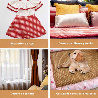 Máquina de Coser Portátil Mini a Pilas/USB - Multifunción para Viajes, Reparaciones Rápidas en Ropa, Denim y Manualidades