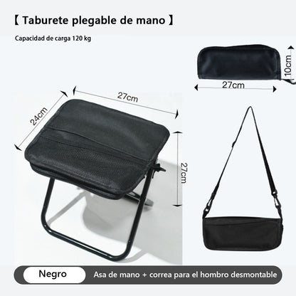 Estuche plegable para bolígrafos con banco portátil tipo banco de paja — bolso creativo que se convierte en mini banco para exteriores, ideal para personas perezosas que desean llevar un asiento miniatura donde quiera que vayan.