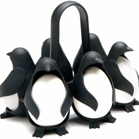 Soporte de cocina en forma de pingüino para cocer huevos; portahuevos para hervir y cocinar al vapor