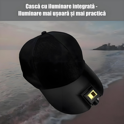 Șapcă inteligentă cu LED integrată, lampă pentru pescuit nocturn în aer liber, lampă pentru momeală, încărcare convenabilă, autonomie îndelungată
