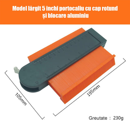 Șablon de contur cu scară de radian imperială – instrument multifuncțional pentru lemn, piatră și auto, copiază instant forme neregulate