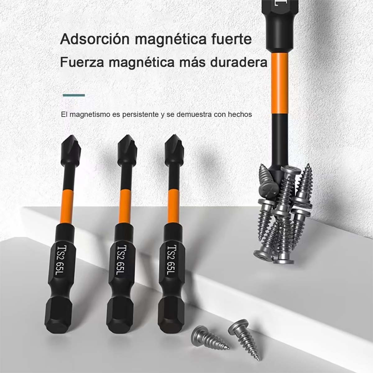 "Juego de puntas magnéticas de alta fuerza, cabezal Phillips S2 de alta dureza, para destornillador eléctrico y taladro eléctrico, set de tornillos"