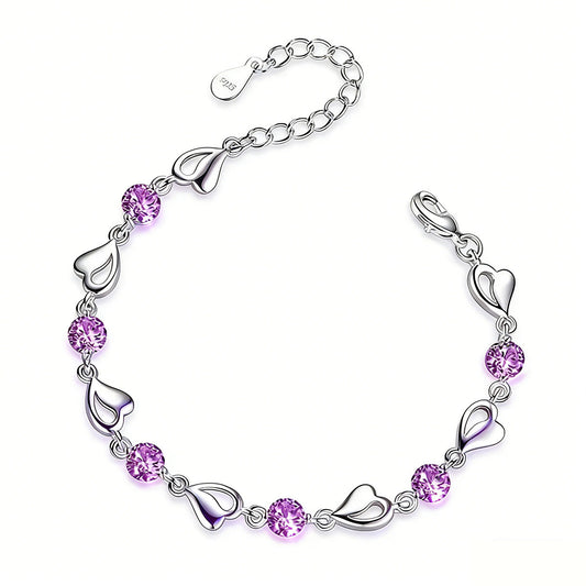 Nuevo set de diseño exclusivo "Corazón del Océano" | Collar con cristal azul en forma de corazón, pulsera de zirconia, joyería de amor para mujer.