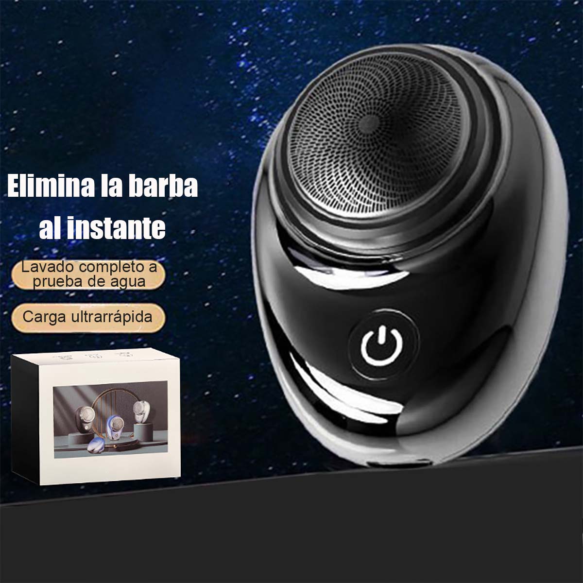 Afeitadora eléctrica mini recargable, lavable en su totalidad, portátil para viajes y coche, diseñada para hombres.