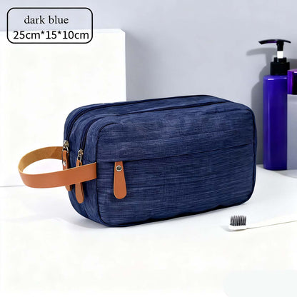 Bolso de aseo de alta gama, gran capacidad, bolso de mano portátil para viajes, con compartimentos organizadores, estuche para maquillaje.