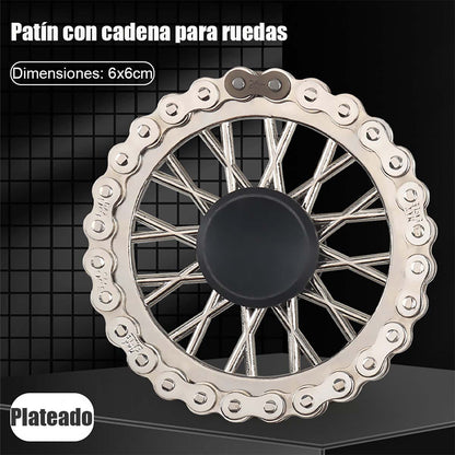 Juguete antiestrés de giroscopio con cadena de engranaje para los dedos.