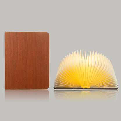 Lampă pliabilă în formă de carte din piele PU, cu 7 culori, lampă creativă pentru atmosferă în dormitor, cadou de zi de naștere, suvenir pentru sărbători și aniversări.