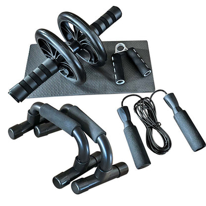 Kit de Entrenamiento Abdominal: Rueda Abdominal + Soporte para Flexiones con Empuñaduras Esponjosas.