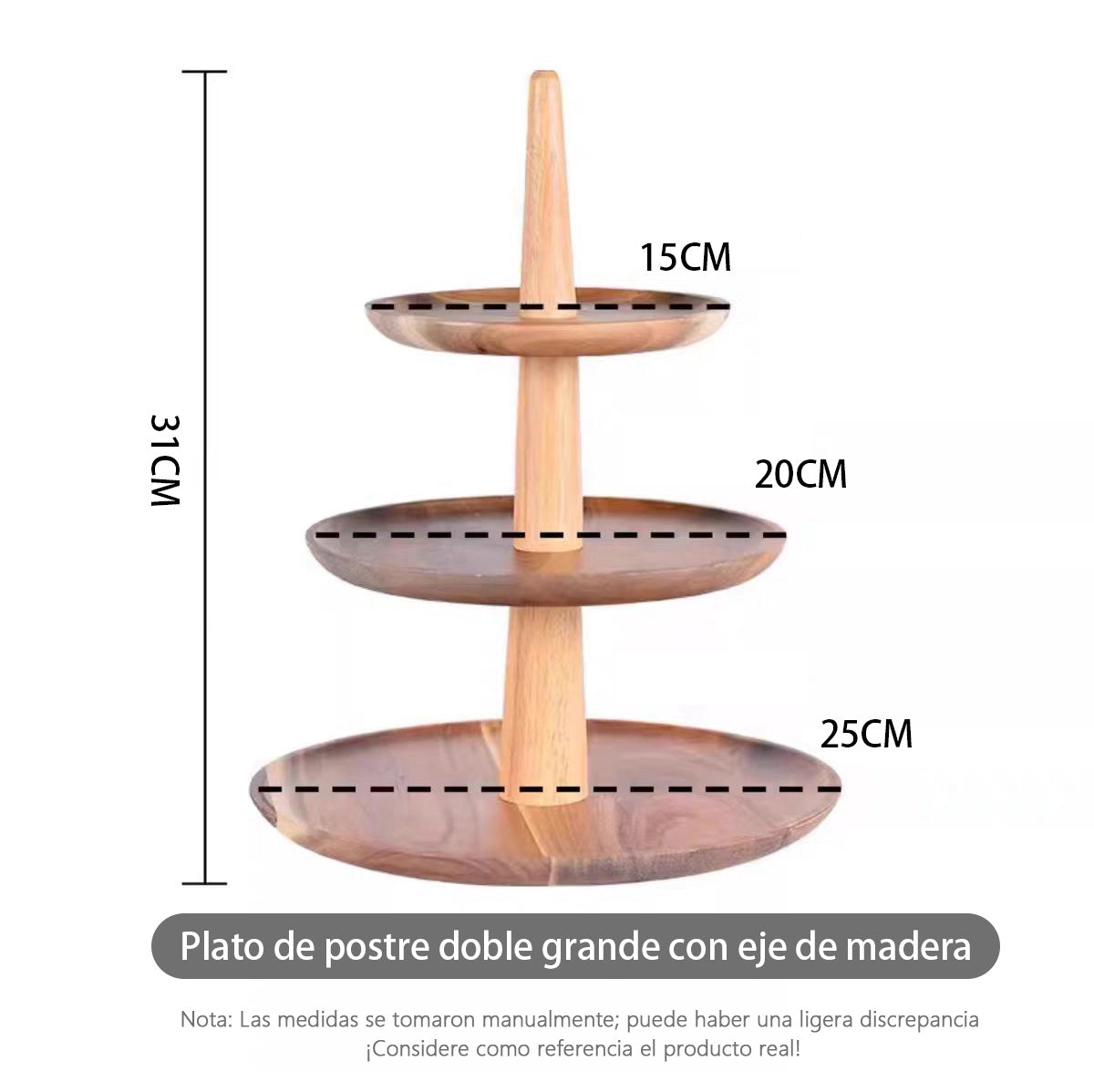 Soporte para cupcakes de papel de té, de madera, de dos niveles, para bodas, bandeja para frutos secos, caramelos y pipas, bandeja multifuncional de frutas para salón.