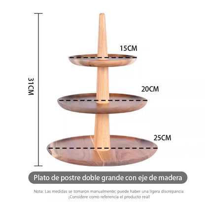 Soporte para cupcakes de papel de té, de madera, de dos niveles, para bodas, bandeja para frutos secos, caramelos y pipas, bandeja multifuncional de frutas para salón.