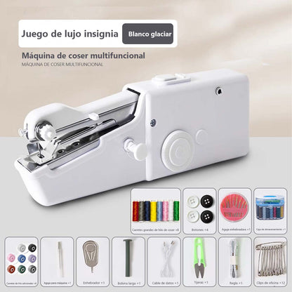 Máquina de Coser Portátil Mini a Pilas/USB - Multifunción para Viajes, Reparaciones Rápidas en Ropa, Denim y Manualidades