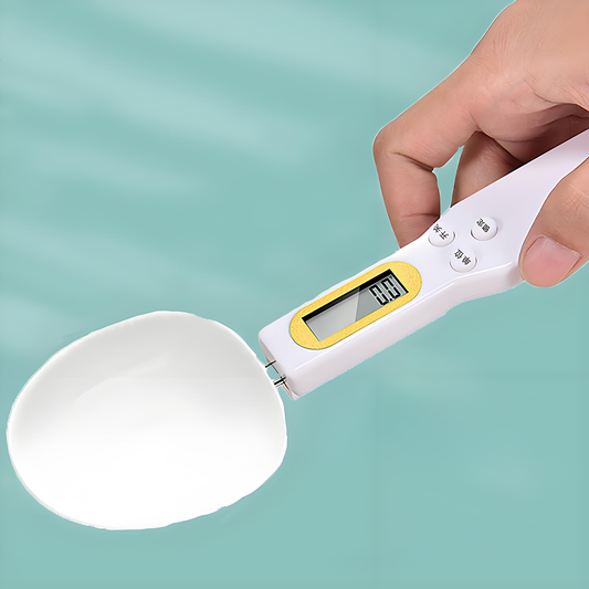 Cântar electronic de bucătărie tip lingură – 0,1 g precizie, ideal pentru prăjituri, pudră de lapte, cafea și ingrediente mici, portabil și ușor de utilizat.